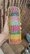 Trendy Kundan Glass Bangles Combo Box Exporters In India